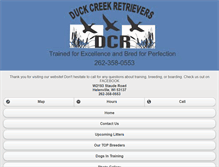 Tablet Screenshot of duckcreekretrievers.net